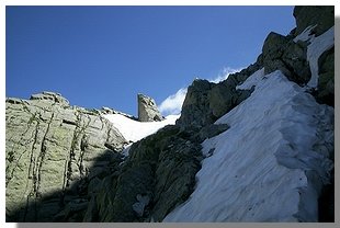 Discesa dal passo del Barbacan sud-est (foto M.Dei Cas)