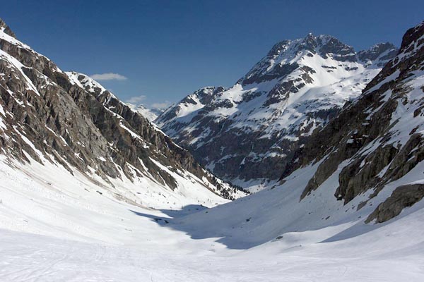 Vista sulla valle del Forno, visibile il Piz da la Margna (foto L. Bruseghini)